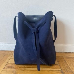 Mansur Gavriel Suede hobo bag in NAVY